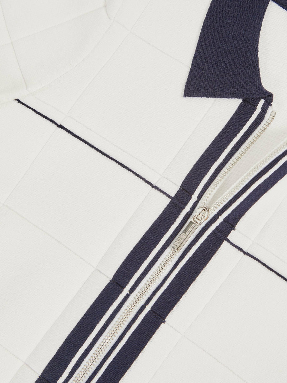 3-9 yrs Tipped Knit Zip-Through Shirt White/Navy | Children & Baby
