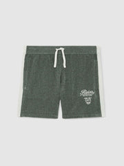 9-13 yrs Chenille Tipped Motor Cars Shorts Dark Sage Green/White | Children & Baby