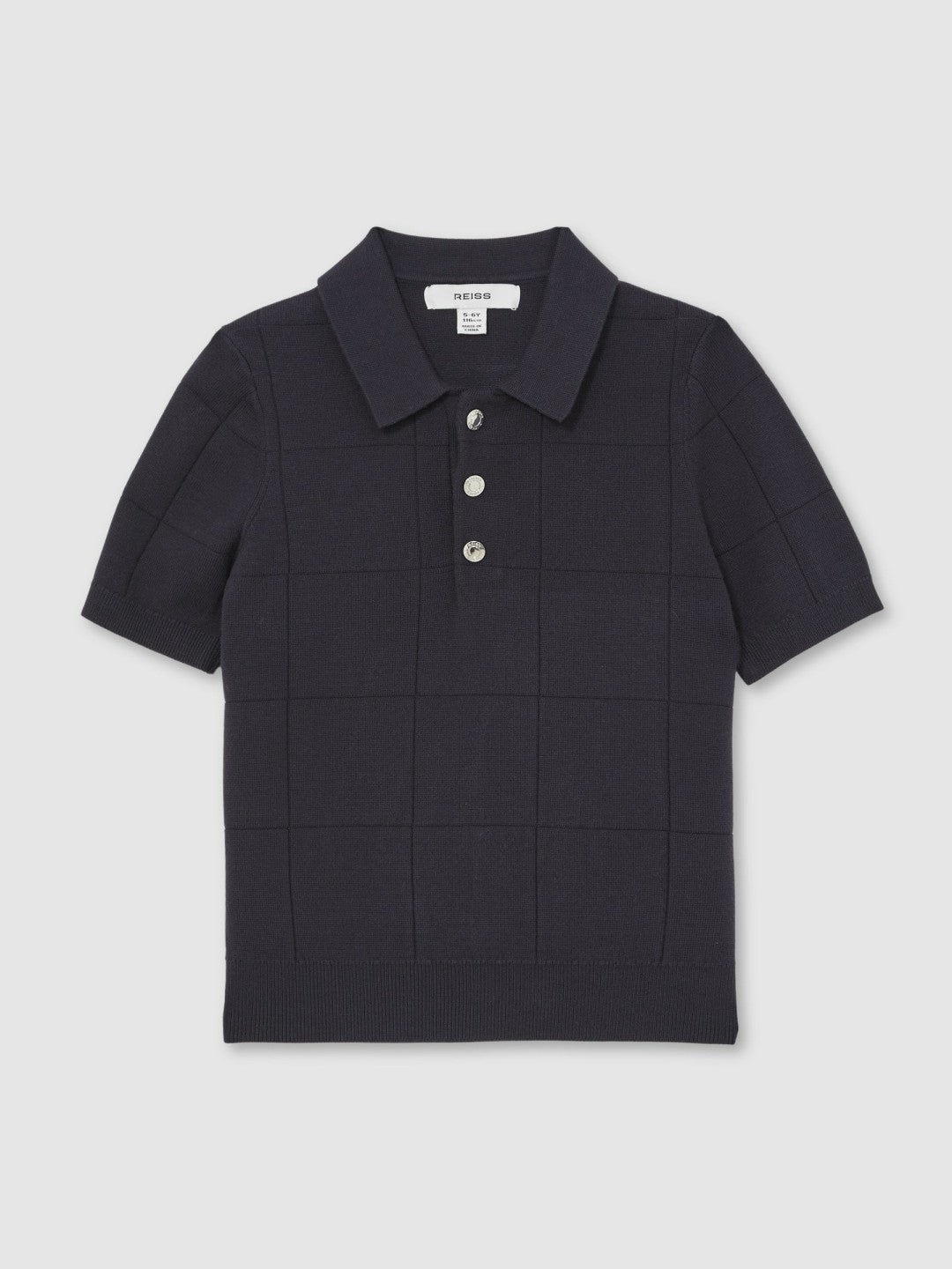 13-14 yrs Stitch-Detail Press-Stud Polo Shirt Navy Blue | Children & Baby
