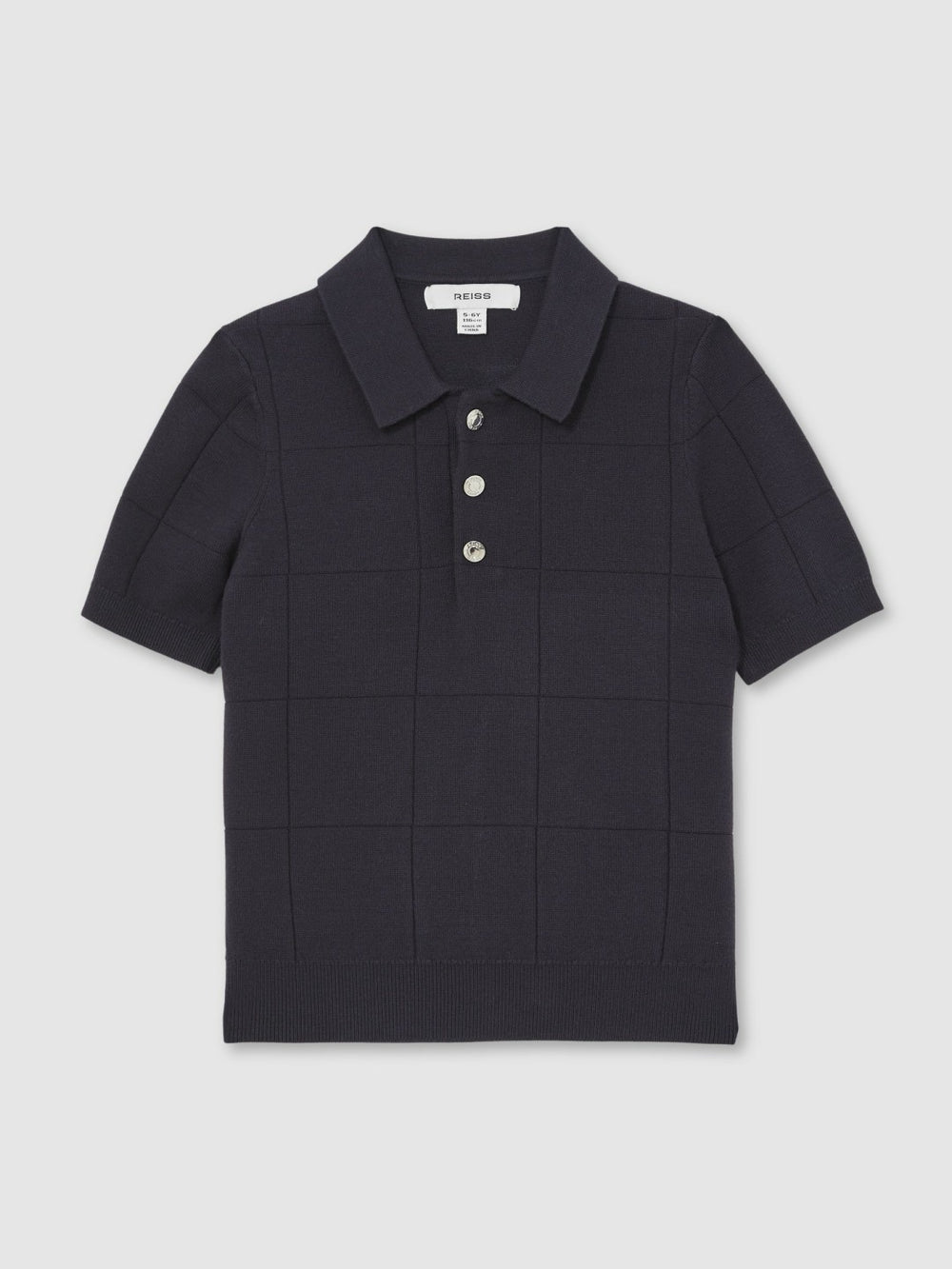 13-14 yrs Stitch-Detail Press-Stud Polo Shirt Navy Blue | Children & Baby