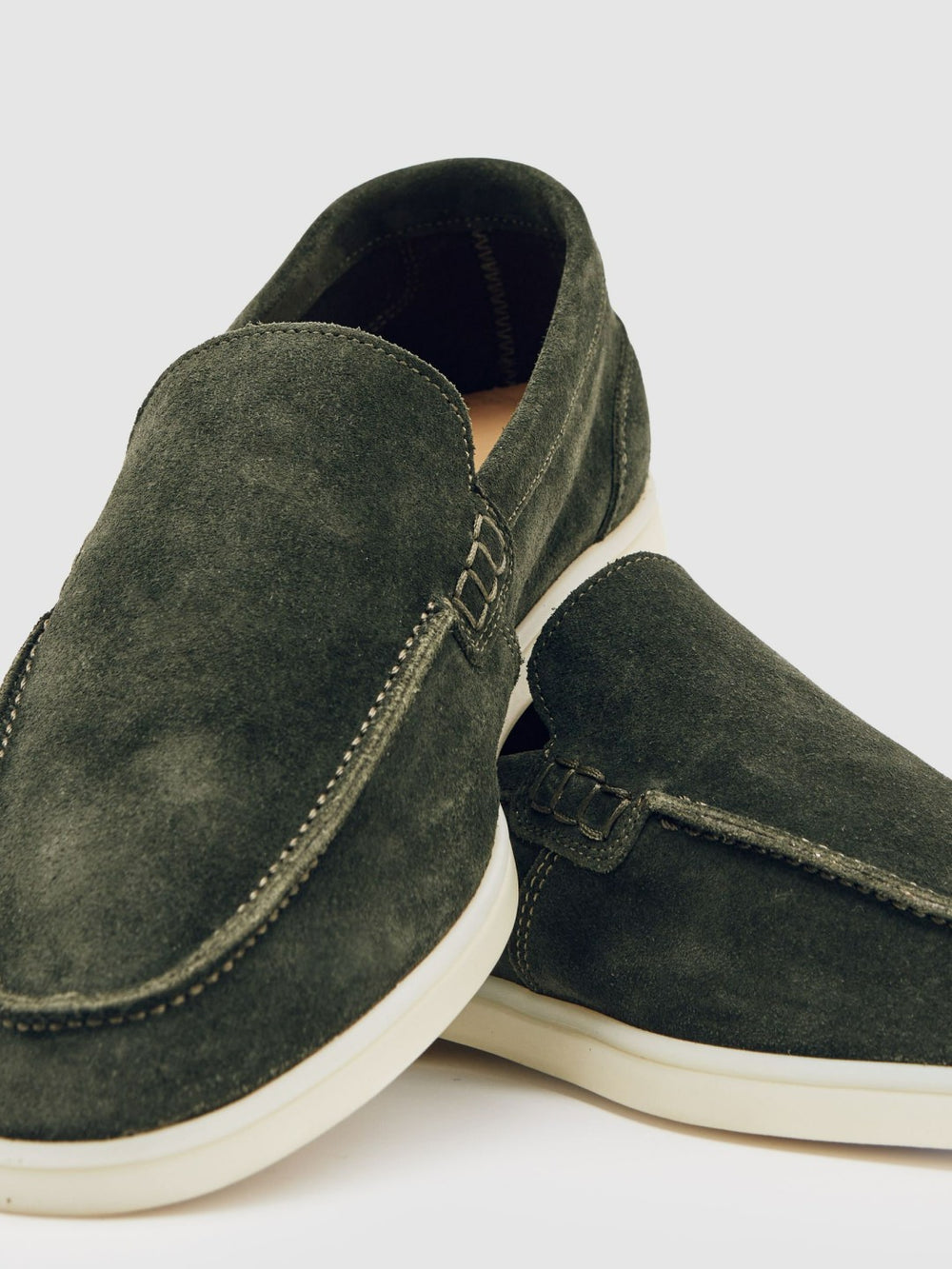 Suede Slip-On Loafers Forest Green | Men