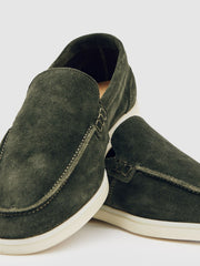 Suede Slip-On Loafers Forest Green | Men