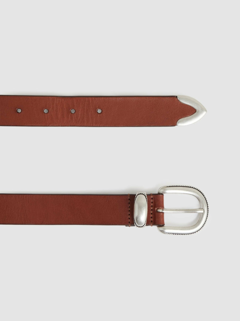 Leather Western Belt Tan Brown | Men