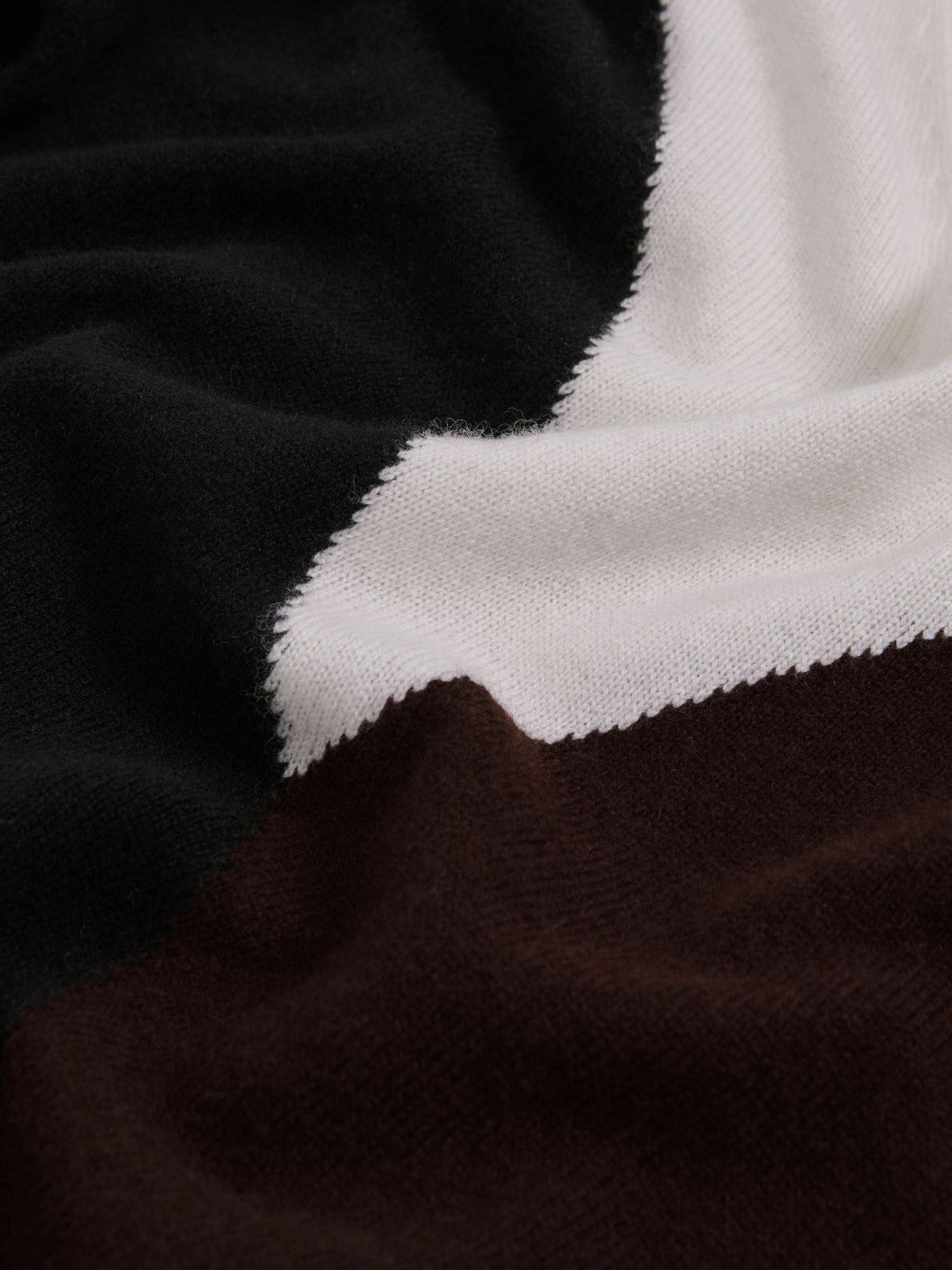 Wool-Blend Colourblock Knit Jumper with Cashmere Black/Burgundy/Cream | Women
