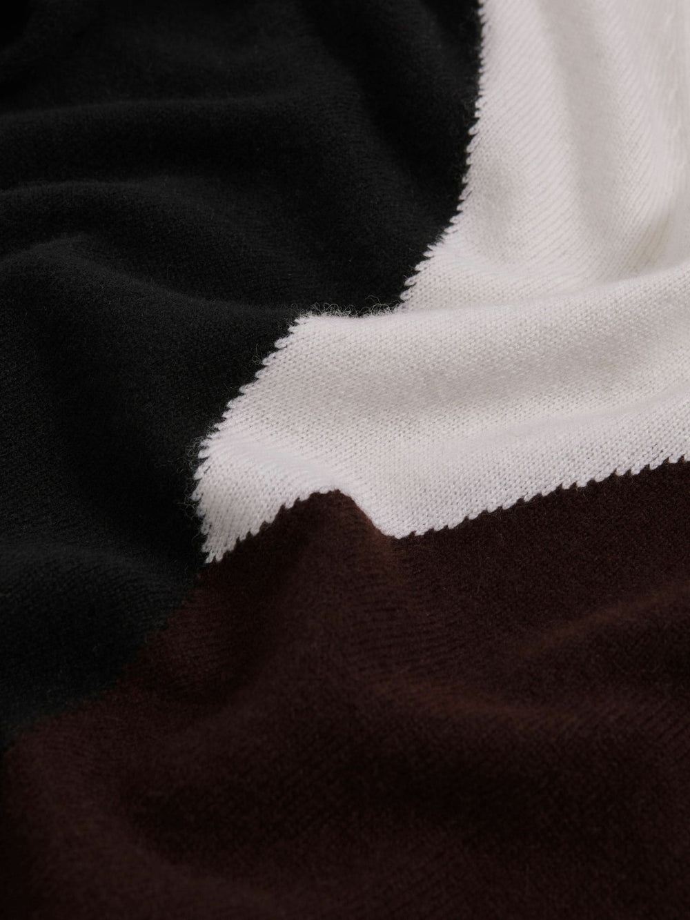 Wool-Blend Colourblock Knit Jumper with Cashmere Black/Burgundy/Cream | Women