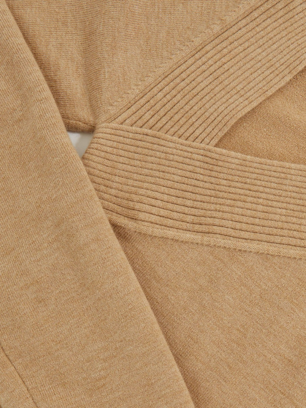 Wool-Blend Asymmetric Knit Top Camel | Women