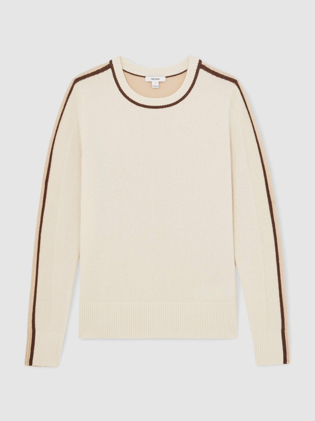 Wool-Blend Colour-Block Jumper With Cashmere Cream/Neutral | Women