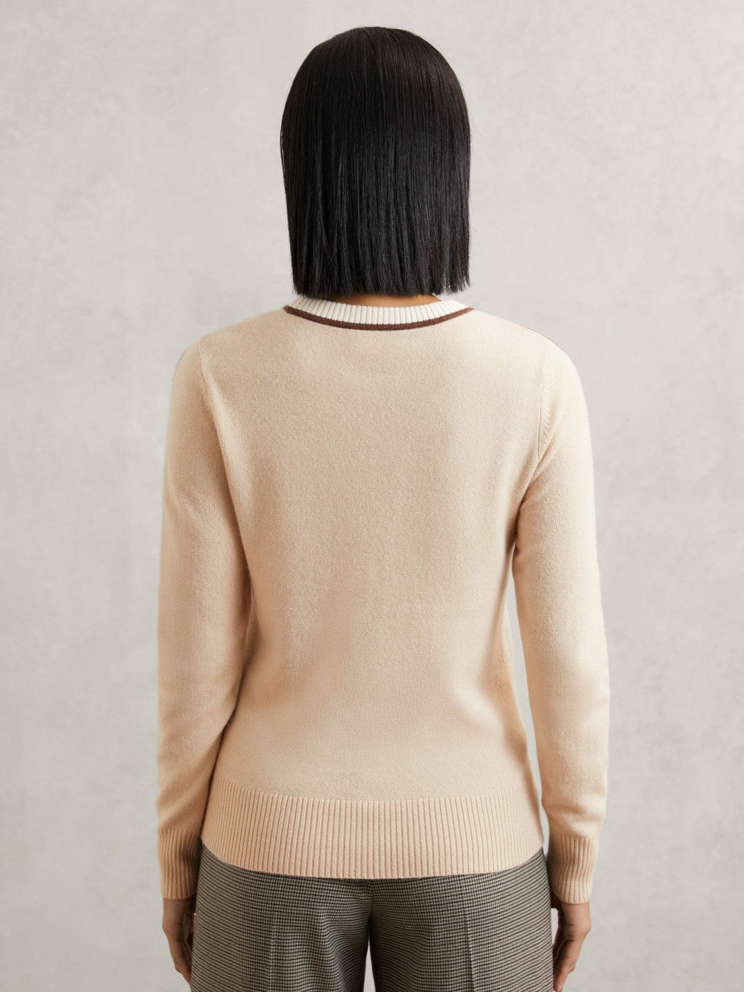 Wool-Blend Colour-Block Jumper With Cashmere Cream/Neutral | Women