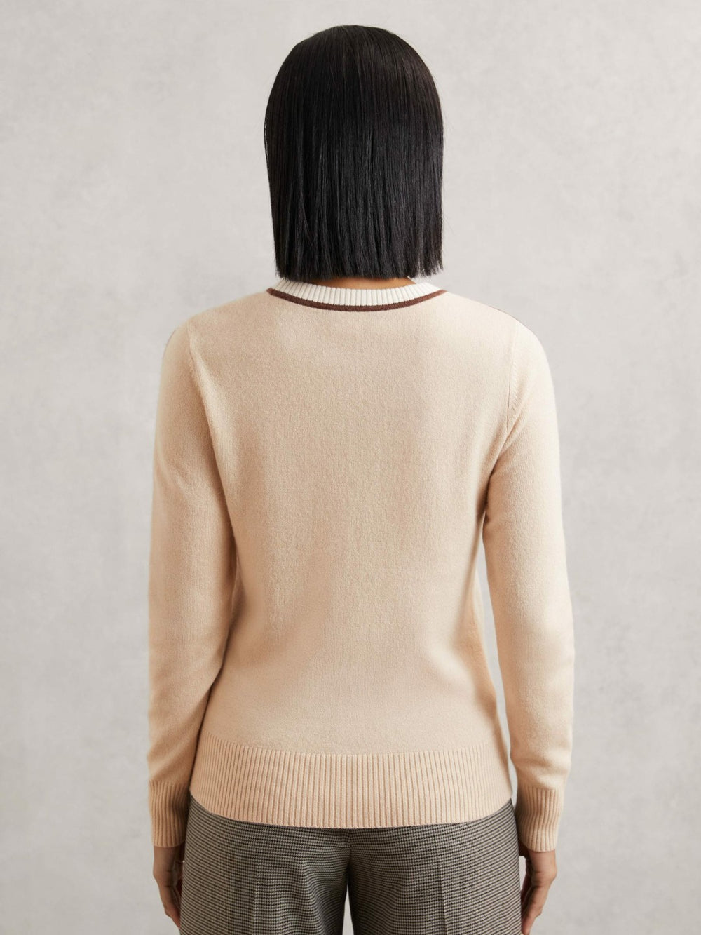 Wool-Blend Colour-Block Jumper With Cashmere Cream/Neutral | Women