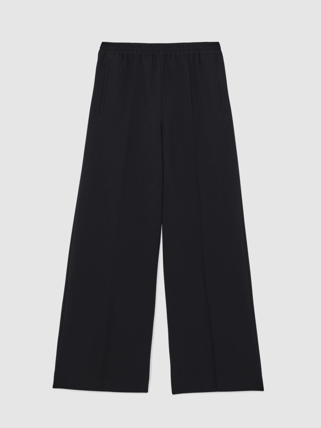 Petite Wide Leg Elasticated Waist Trousers Navy | Women