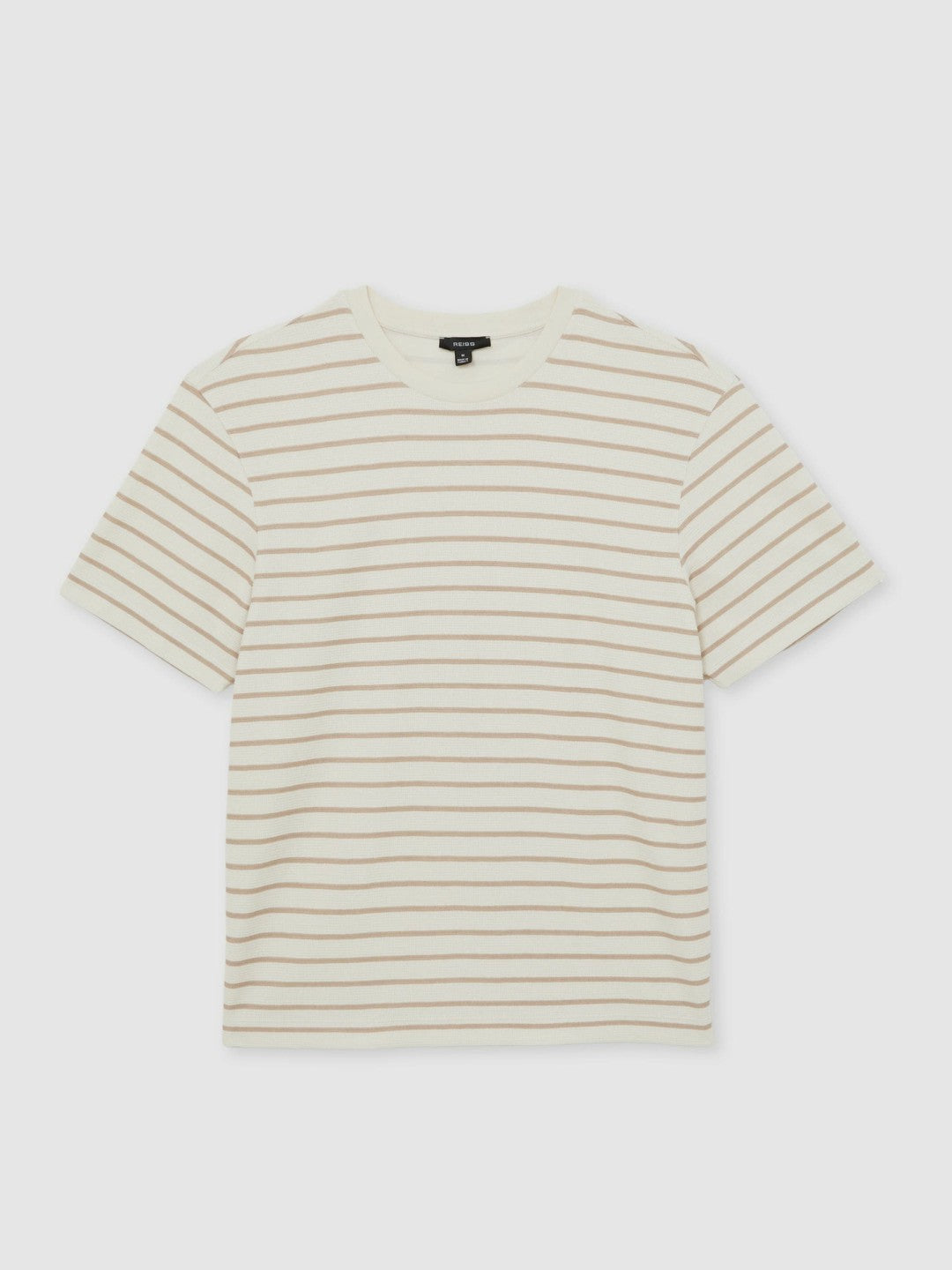 Cotton Textured Stripe T-Shirt Oatmeal/White | Men