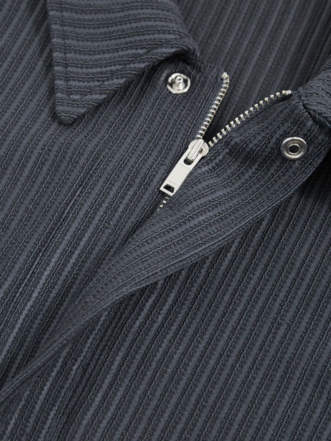 Oversized Textured Stripe Polo Shirt Petrol Blue | Men
