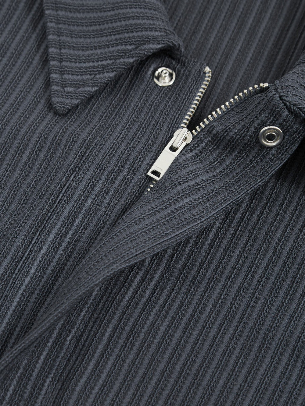 Oversized Textured Stripe Polo Shirt Petrol Blue | Men