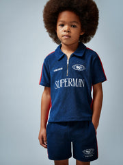 3-9 yrs Superman Towelling Polo Shirt Blue/Red | Children & Baby