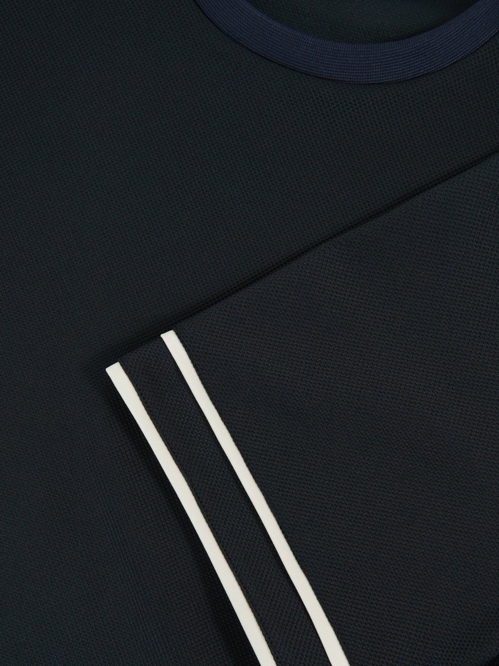 Textured Crew-Neck Tipped T-Shirt Navy Blue | Men