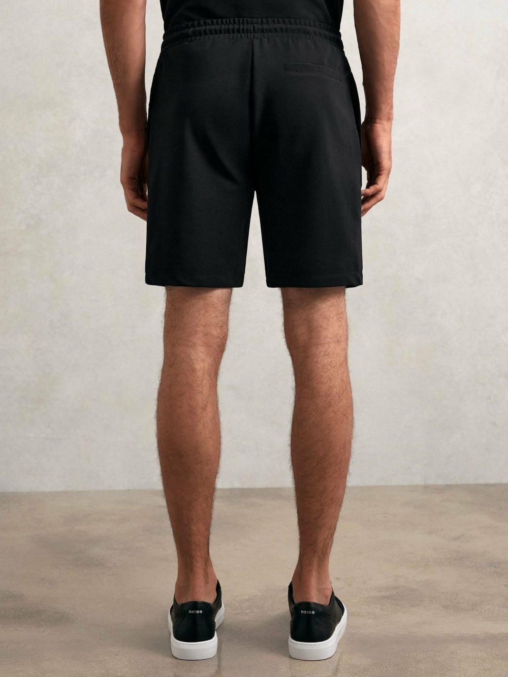 Textured Drawstring Shorts Black | Men