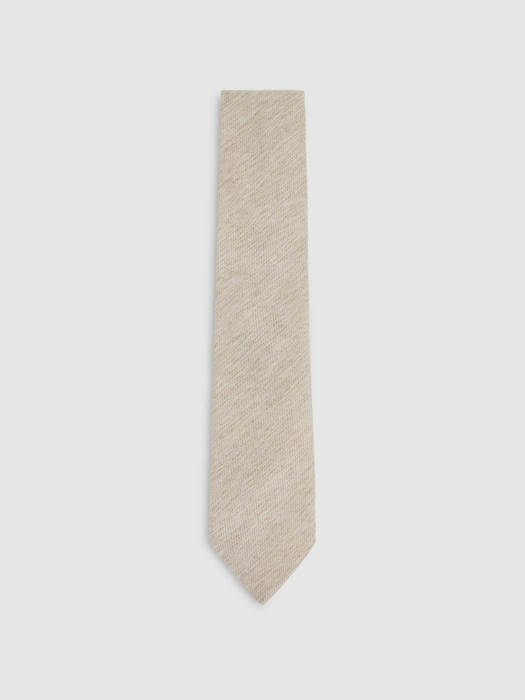 Wool-Silk Textured Tie Oatmeal | Men