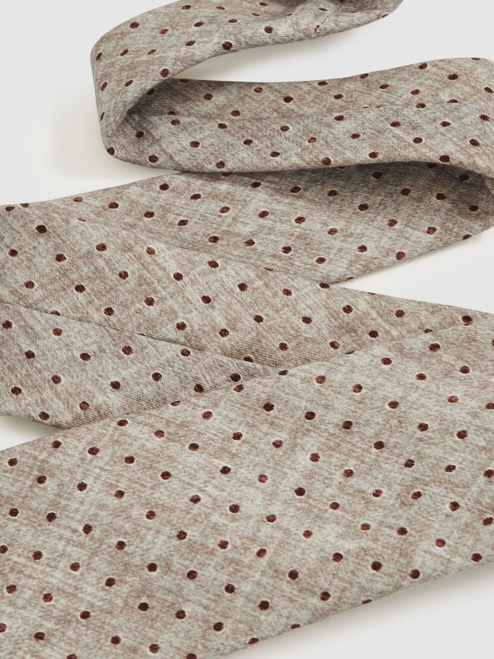 Wool-Cotton Polka-Dot Tie Grey Melange | Men