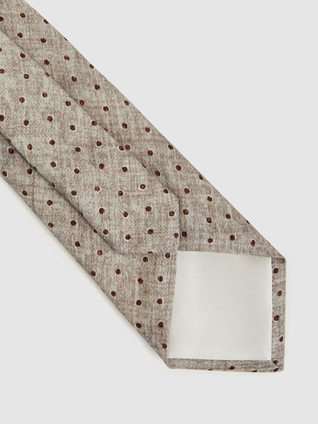 Wool-Cotton Polka-Dot Tie Grey Melange | Men