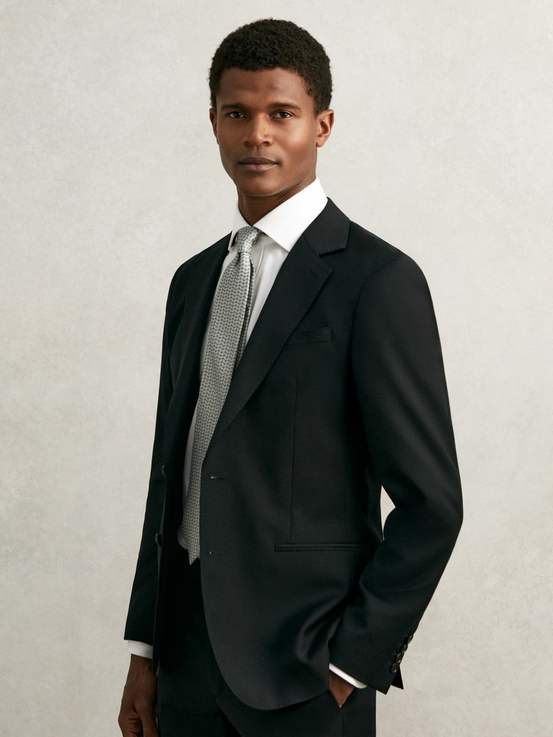Silk Geometric-Chain Print Tie Sage | Men