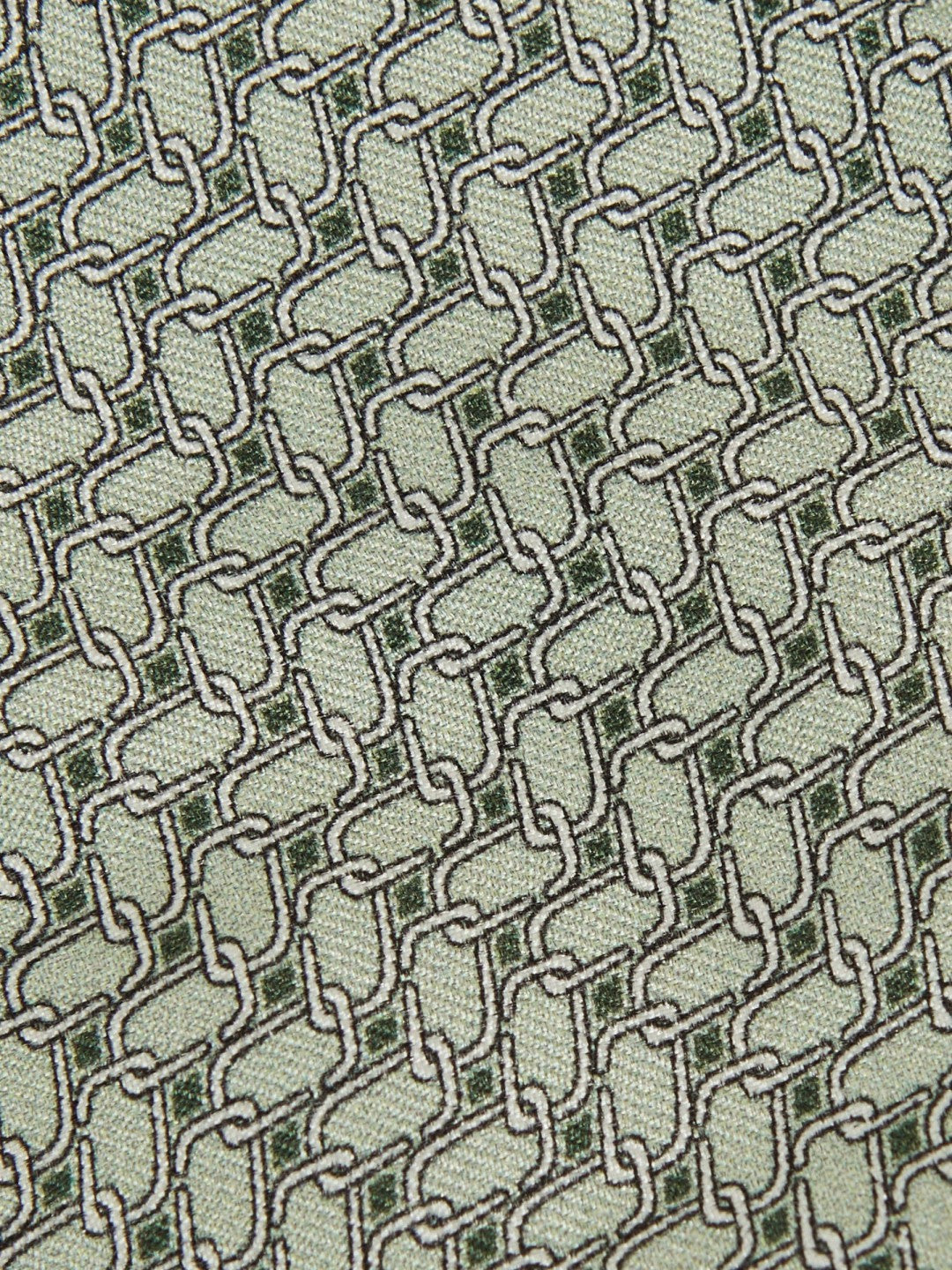 Silk Geometric-Chain Print Tie Sage | Men