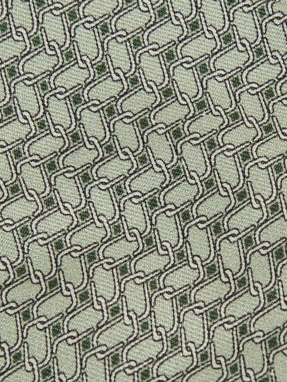 Silk Geometric-Chain Print Tie Sage | Men