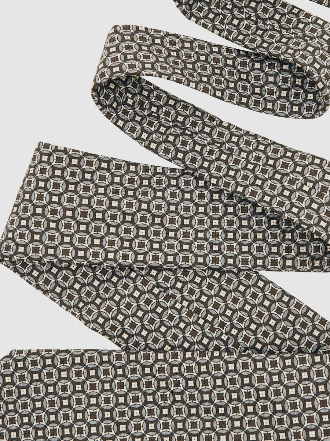 Silk Geometric-Print Tie Chocolate Brown Multi | Men