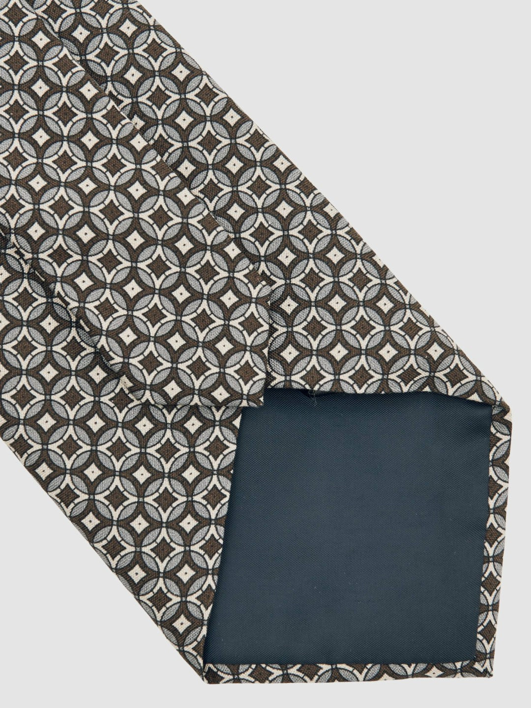 Silk Geometric-Print Tie Chocolate Brown Multi | Men