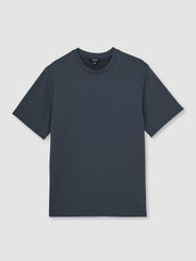 Textured Crew-Neck T-Shirt Airforce Blue | Men