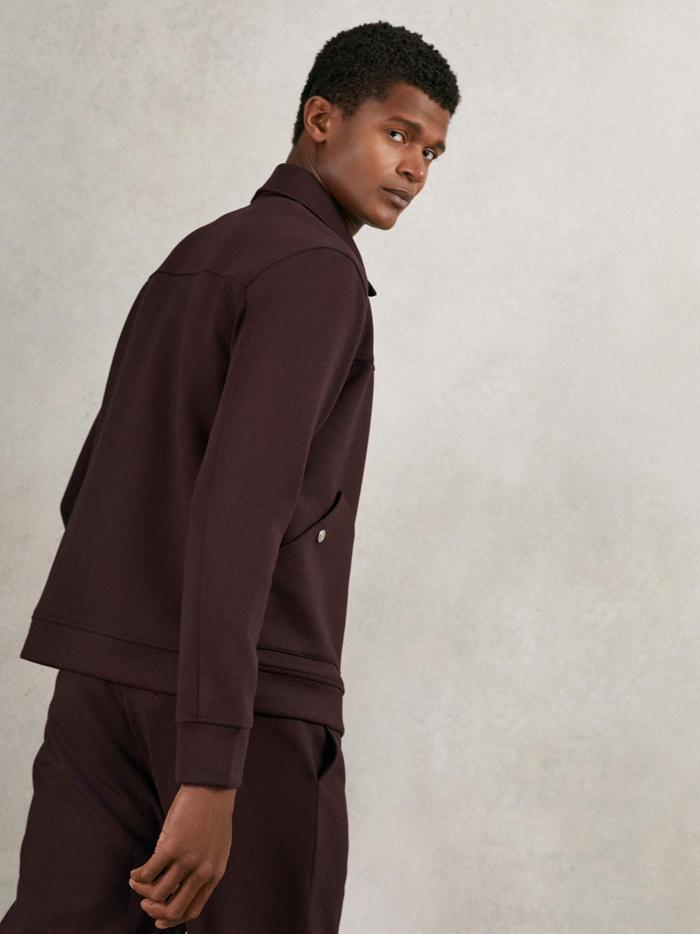 Interlock Zip Through Overshirt Cherry Red | Men