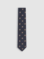 Silk-Wool Square-Medallion Tie Navy | Men