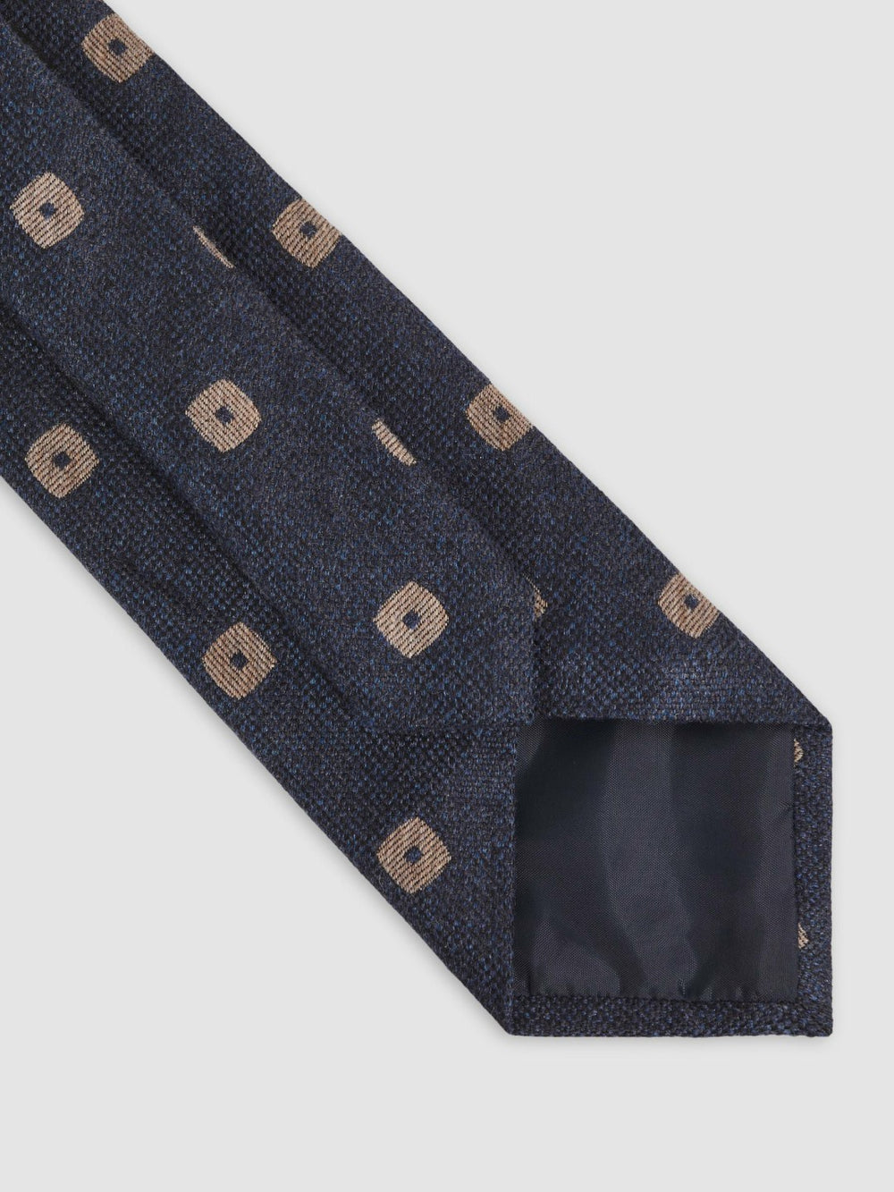 Silk-Wool Square-Medallion Tie Navy | Men