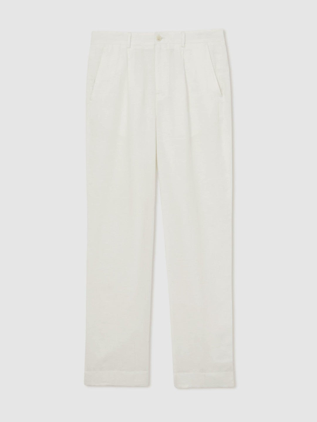 | Ché Linen Wide-Leg Trousers White | Men