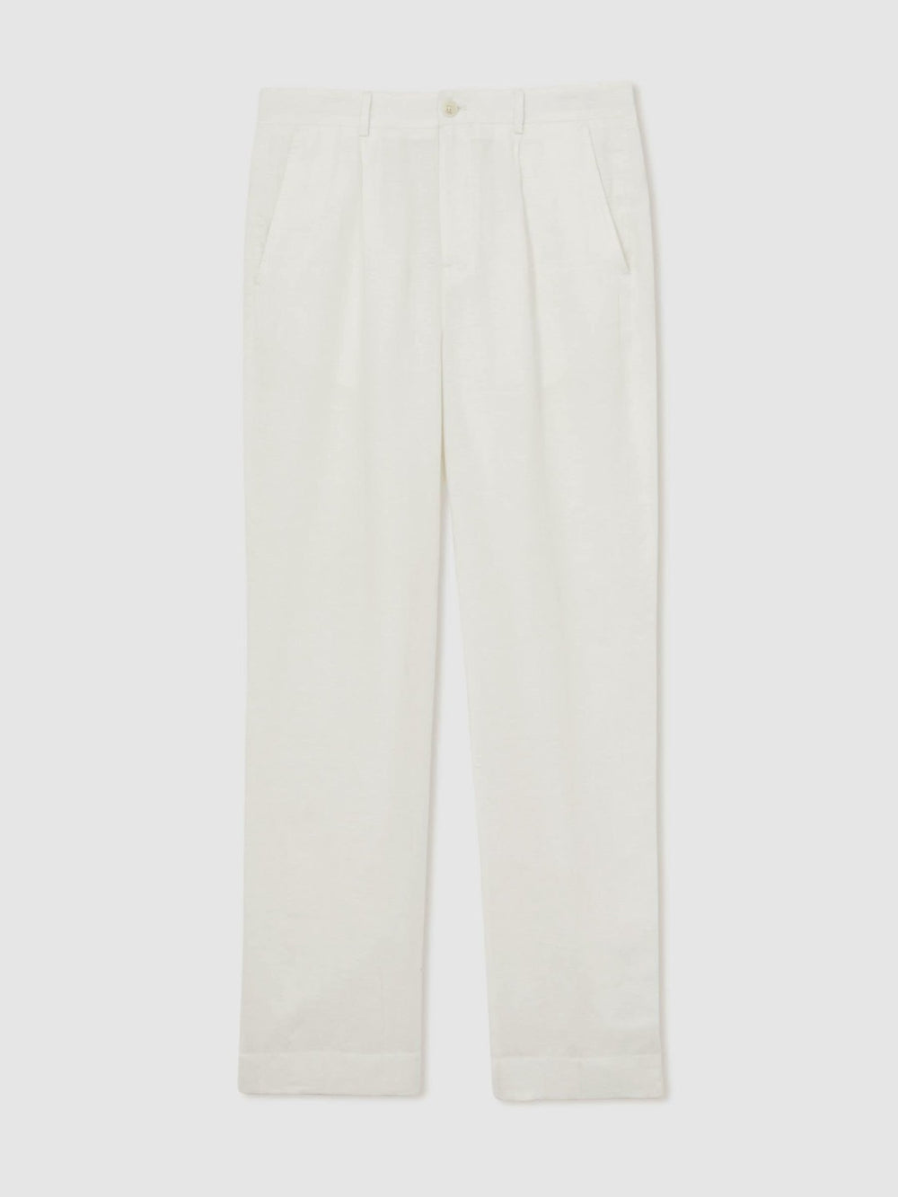 | Ché Linen Wide-Leg Trousers White | Men