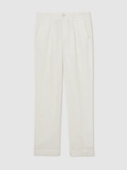 | Ché Linen Wide-Leg Trousers White | Men