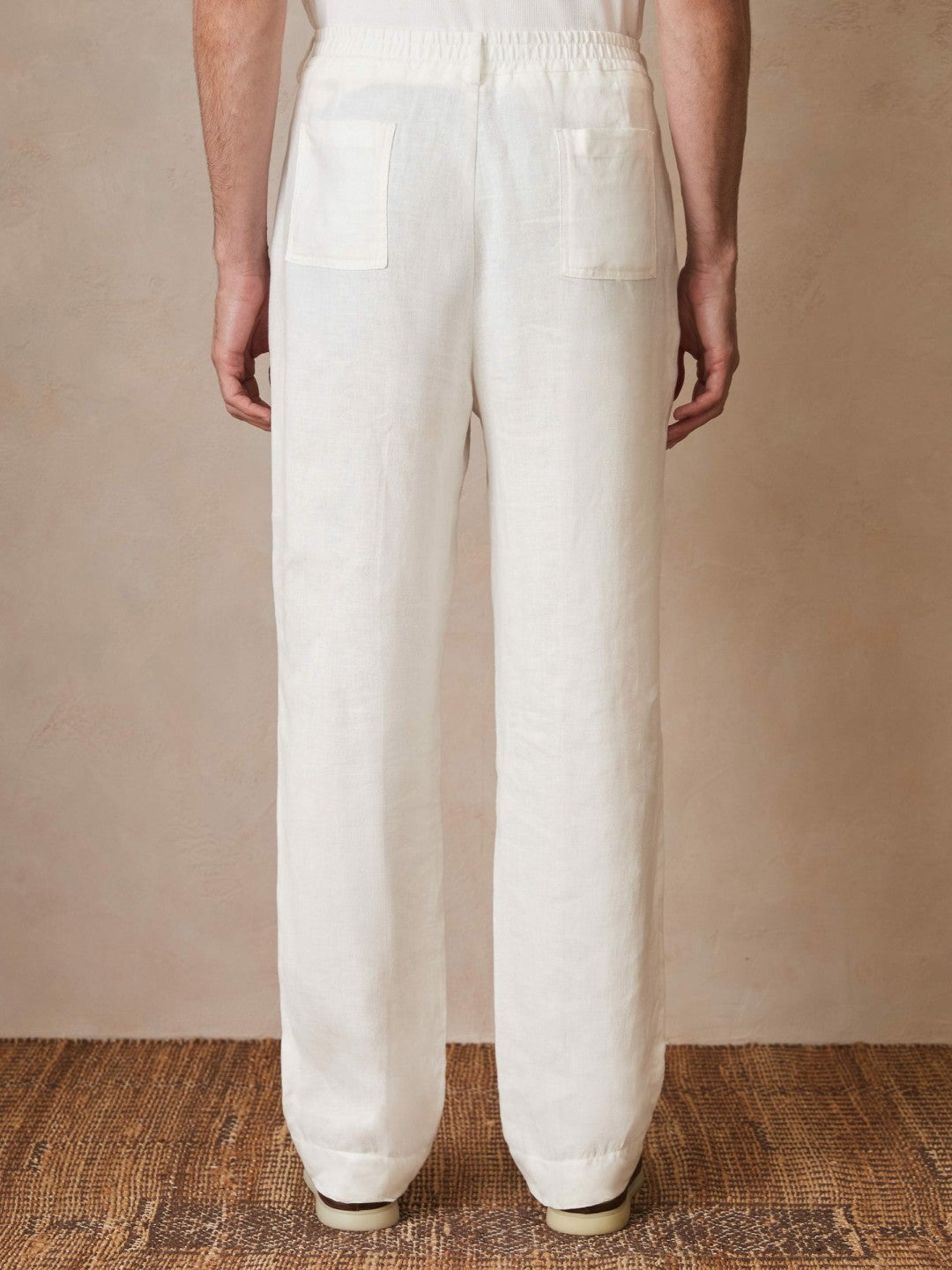 | Ché Linen Wide-Leg Trousers White | Men
