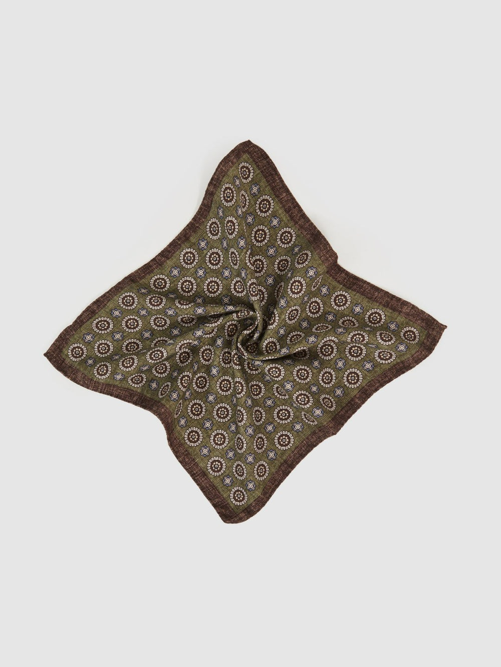 Silk Medallion Paisley Pocket Square Sage | Men