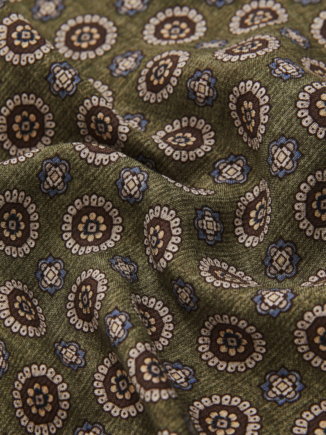 Silk Medallion Paisley Pocket Square Sage | Men