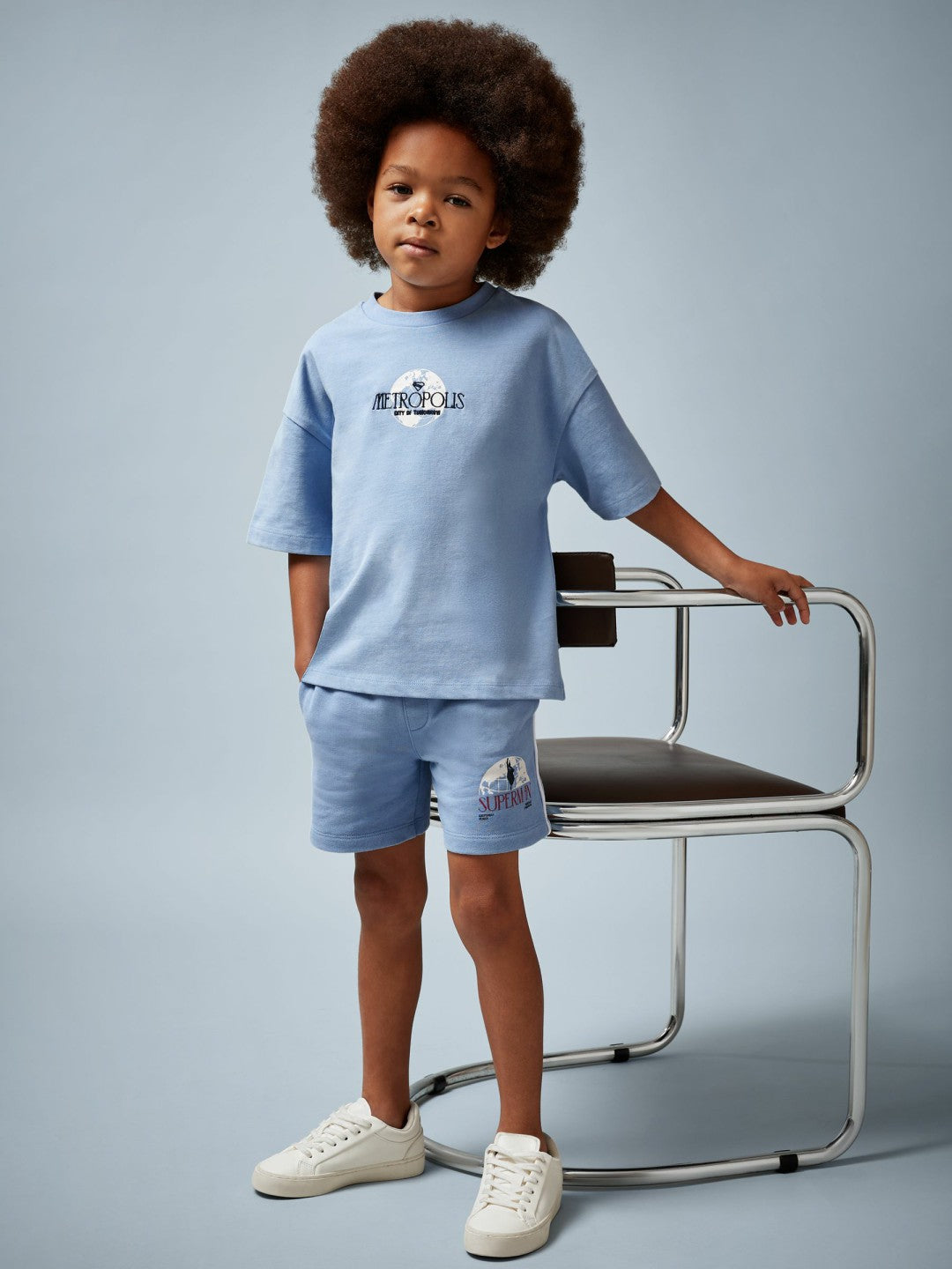 13-14 yrs Superman Logo-Print Shorts Light Blue | Children & Baby