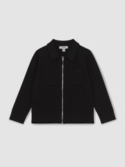3-9 yrs Knitted Zip-Through Cardigan Black | Children & Baby