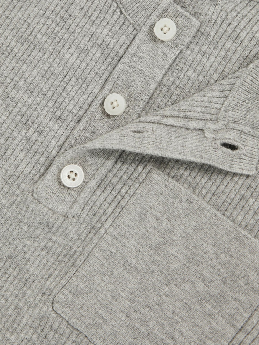 3-9 yrs Cotton-Blend Rib-Knit Henley Top Mid Grey Melange | Children & Baby