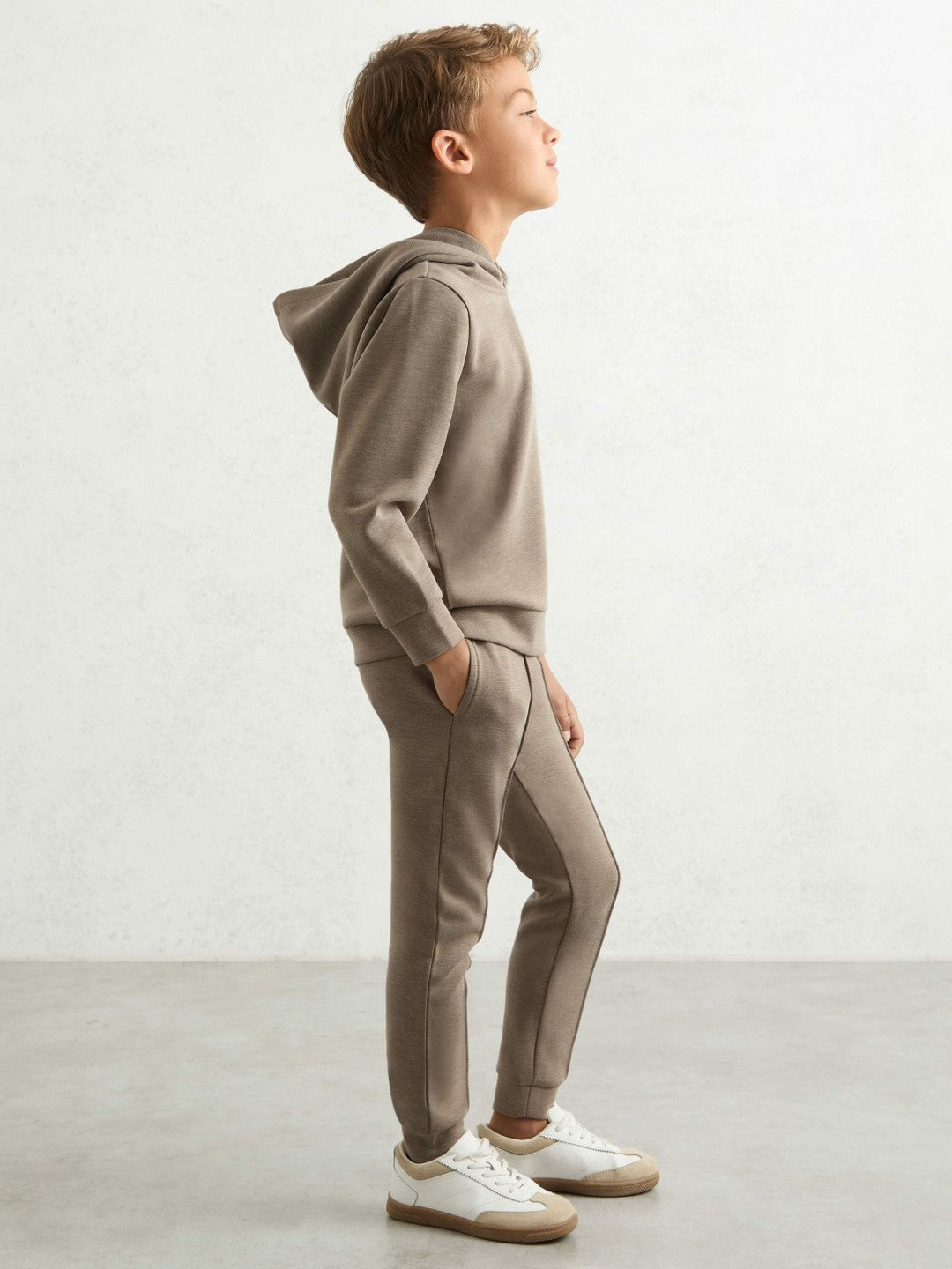 Interlock-Jersey Hoodie Taupe Brown | Children & Baby