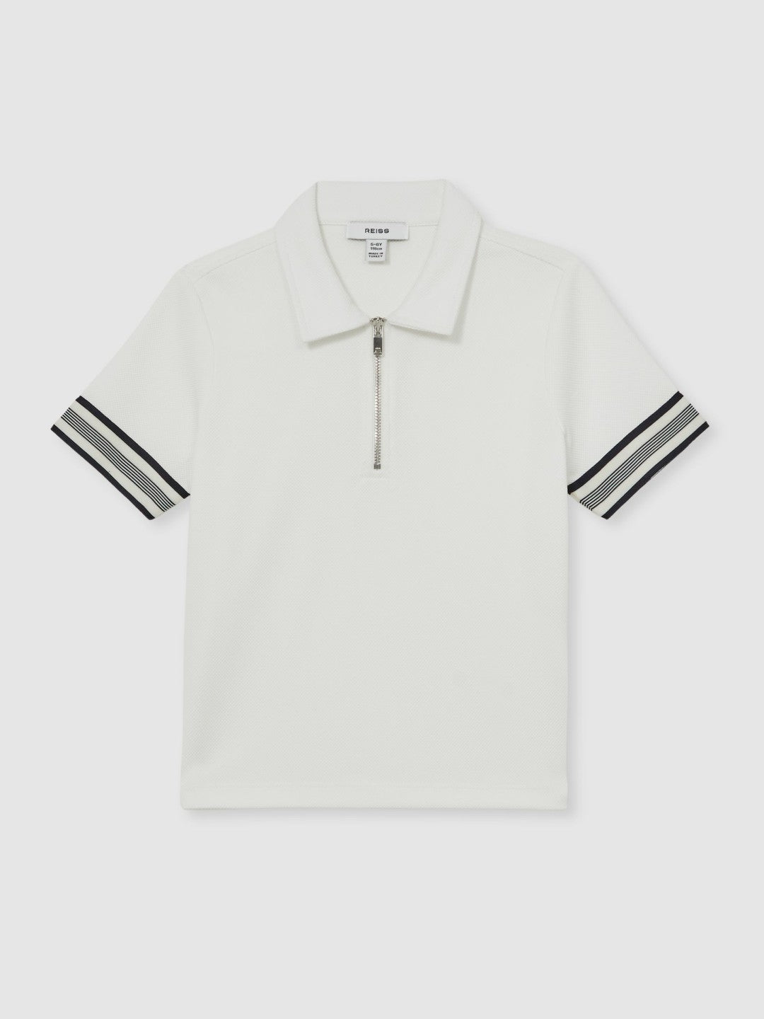 9-13 yrs Textured Half Zip Polo Shirt White | Children & Baby