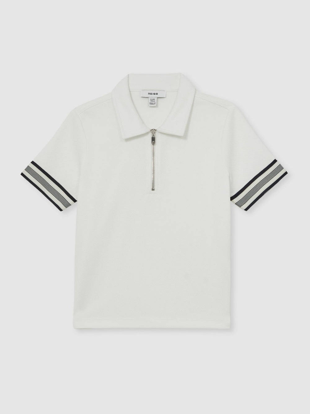 9-13 yrs Textured Half Zip Polo Shirt White | Children & Baby