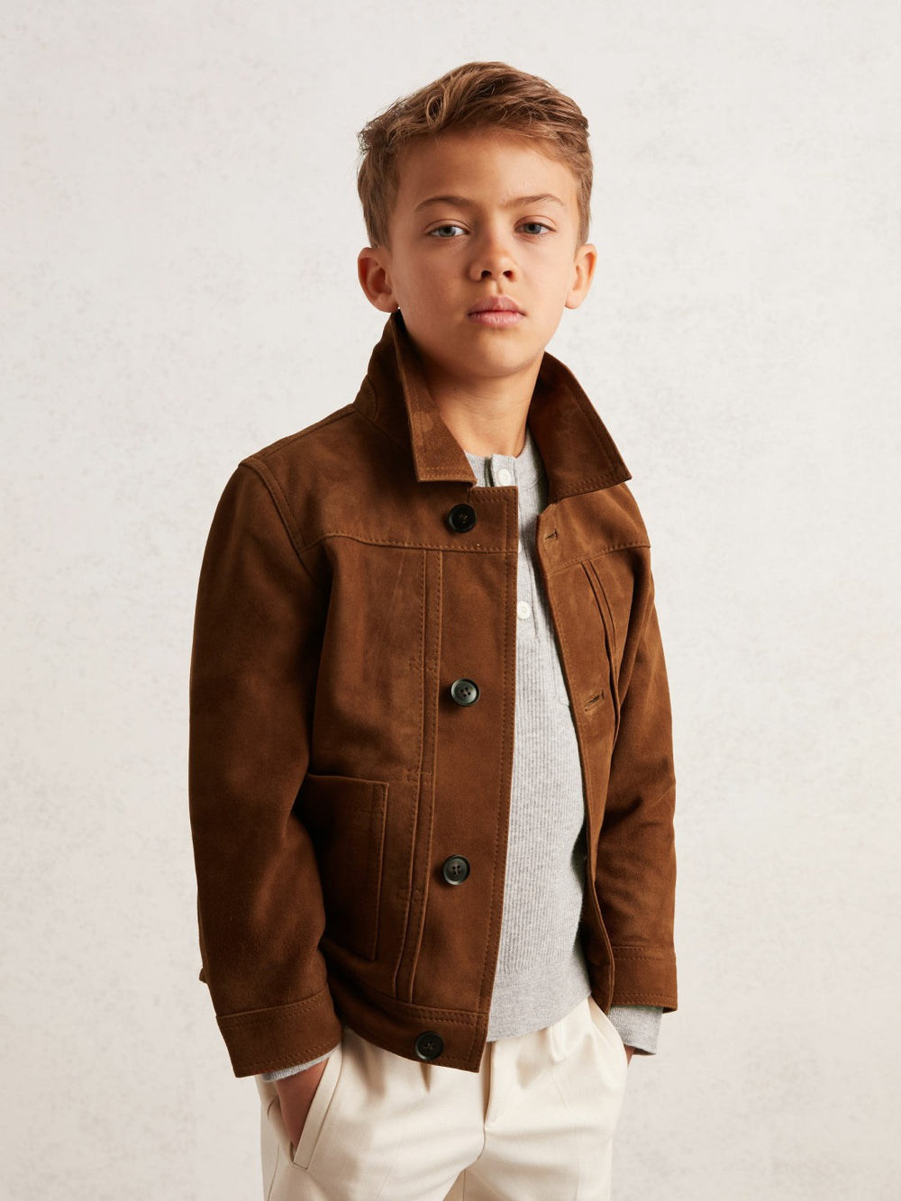 13-14 yrs Suede Worker Jacket Tobacco Brown | Children & Baby