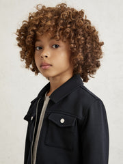 3-9 yrs Interlock Zip Through Overshirt Navy Blue | Children & Baby