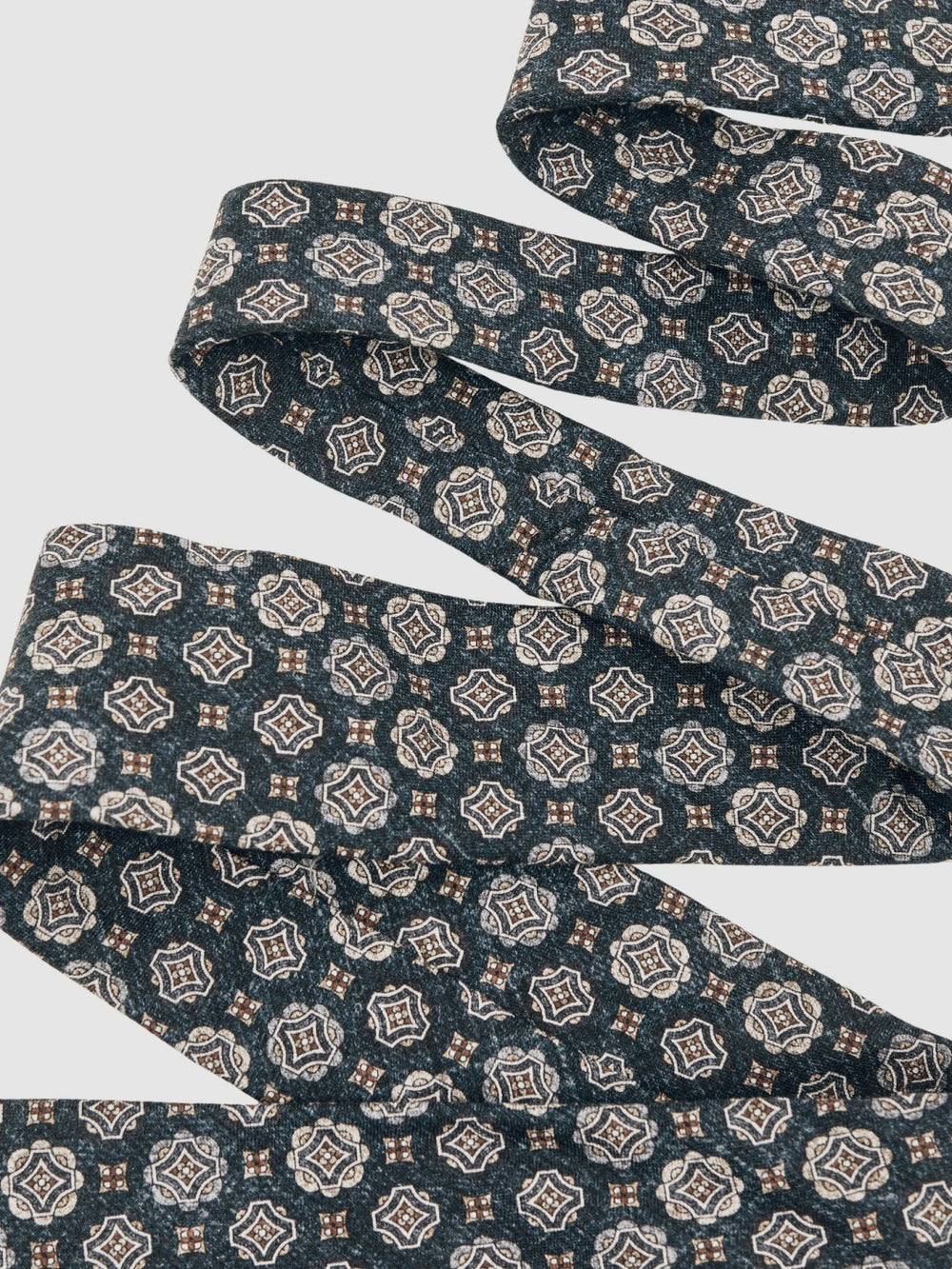 Silk Medallion Print Tie Indigo Melange | Men
