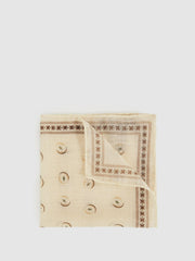 Wool Motif Print Pocket Square Off White | Men