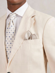 Wool Silk Textured Pocket Square Oatmeal | Men