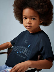 9-13 yrs Superman Raglan Logo T-Shirt Navy Blue | Children & Baby